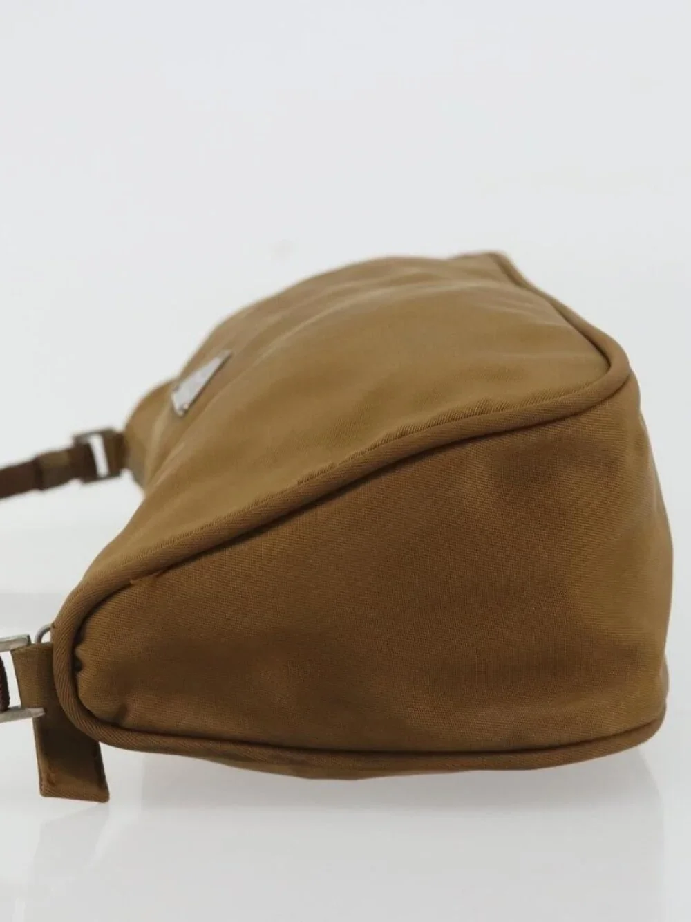 PRADA Accessory Pouch Nylon Brown Silver Auth 189617